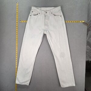Vintage Levis 501 Jeans Womens White Made in USA Straight 90s Fits 28x28